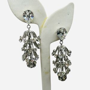 Vintage Napier Crystal Rhinestone Chandelier Earrings